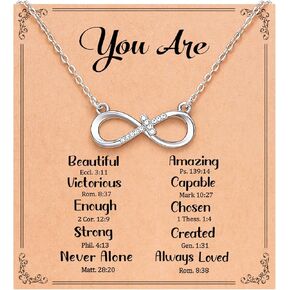 Love is Forever-Infinity CZ Cross Necklace Baptism Confirmation Religious Christian Gifts for Women Girls