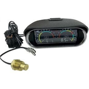 1 قطعة الفولتميتر الرقمي مقياس درجة حرارة الماء شاشة الكريستال السائل مقياس درجة الحرارة إنذار مع استشعار درجة الحرارة المسمار 1/8 M10 لسيارة 12 فولت/24 فولت in Kuwait