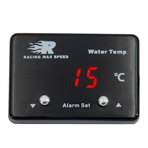 Universal Water Temperature Gauge with Alarm and 1/8 Npt Sensor Car Digital Meter Red Display Temp 0-100C