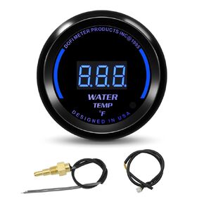 ARTILAURA 2" 52mm Water Temperature Gauge 104-300 F Fahrenheit Digital Blue Water Temp Gauge Kit with Sensor for 12V Universal Car Auto