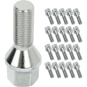 SCITOO 20Pcs Silver Wheel Bolt M12x1.25 Shank Length 28 mm Compatible with for Jeep for Compass for Jeep for Renegade for Fiat for Jeep for Cherokee