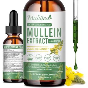 Mullein Drops for Lungs - Lung Cleanse & Detox- Vegan Mullein Leaf Extract Support Immune,Respiratory Digestive -9 Potent Herbal Supplement to Renew -As Liquid, Tincture