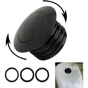 Kucehiup Motorcycle Clockwise Fuel Gas Oil Tank Cap,CNC Pop-up Gas Cap for Har-ley 1982-2018 Vented Fuel Tank Black