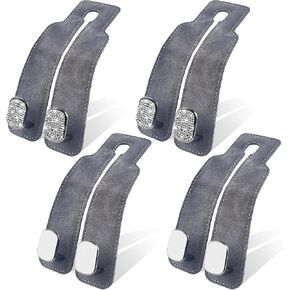 4 Pack Car Purse Hook,Car Seat Hooks for Headrest,Car Seat Back Storage Hook for Headrest,Hooks for Car Seat Headrest,Purse Hanger for Car,Car Hooks for Purses and Bags,Brown