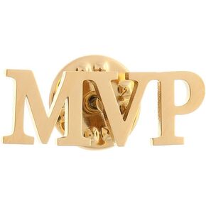 Stainless Steel Letters MVP Pin, MVP Chenille Lapel Pin Button Mens Brooch