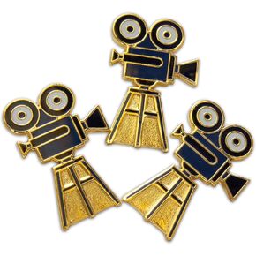 Novel Merk Clapboard & Movie – Show Business Lapel Pin, Hat Pin & Tie Tack Set - with Clutch Back