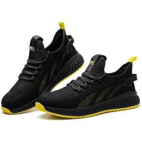 SPIEZ Unisex Safety Shoes with Composite Toe Cap, Puncture Proof Breathable Work Shoes for Men and Women, Slip on Fashion Sneakers for Work and Daily Wear