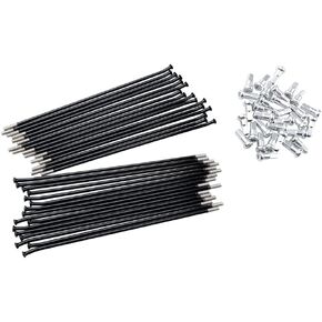 Tusk Motorcycle Spoke Kit - Rear 19" Black Spoke/Silver Nipple Compatible with KAWASAKI KX250 1999-2007,2019-2024