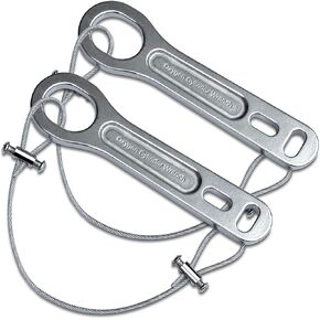 iGuerburn 2 Pack Small Heavy Duty Metal Oxygen Cylinder Tank Wrench O2 Key with Lanyard Cable Chain for CGA 870 Standard Post Valves for Sizes M2 A(M4) B(M6) ML6 C(M9) D(M15) JD(M22) and E(M24)