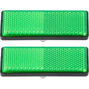 F FIERCE CYCLE Pair 5mm-6mm Green Rectangle Universal Screw Mount Reflective Warning Reflector for Motorcycle Bike