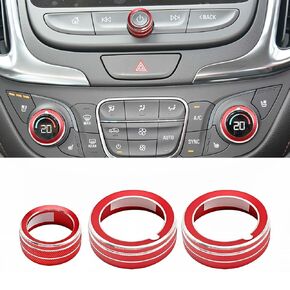 Compatible with Center Console Air Conditioner A/C Vent Outlet Knobs Caps Panel Trim Decorative Frame Aluminum Alloy Rings Interior Accessories for Chevrolet Equinox 2019-2020 (3pcs,Blue)
