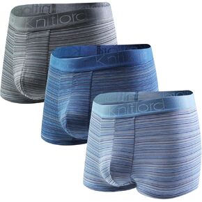 KNITLORD Men's Breathable Underwear Bamboo Viscose Boxer Briefs Short Leg Trunks 3 or 4 Pack