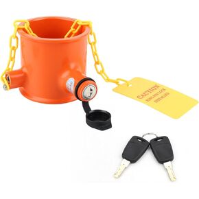 Solid 5th Wheel King Pin Lock Anti Theft Device, Heavy Duty Anti Theft 5th Wheel King Pin Hitch Lock for RVs Trailers Motorhome, Orange