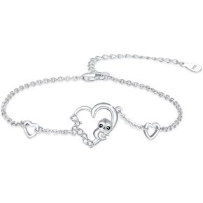 TUGHRA Women's Panda/Sloth/Dog/Cat Bracelet S925 Sterling Silver Animal Gifts for Girls Cute Charm Jewelry Gifts for Women Teens Girls Girlfriend Wife Christmas Birthday Present