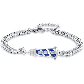 Lighthouse Bracelet for Women 925 Sterling Silver Lighthouse Charm Bracelet Graduation Travel Friendship Bracelet Jewelry