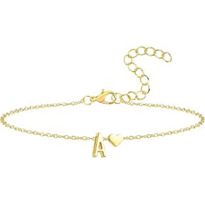 Initial Bracelet for Women 14K Gold Plated Personalized Name Bracelet for Women Dainty Letter Bracelet Trendy Charm Jewelry Gifts