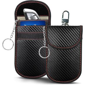 AtfArt Faraday Cage Car Key Case RFID Key Fob Protector Anti-Theft Pouch Anti-Hacking Case Lsolating Car Bag for Car Keys