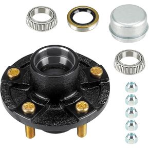 Youxmoto Trailer Idler Hub kit 5 on 4.5; 5-Hole, 4.5" Bolt for 2K / 2,000 lb. L44649 Bearings, Replacement Trailer Brake Hub Drum Assembly for Rvs, for Dexter