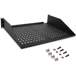 Pyle 19-Inch 2U 2 Pack Server Rack Shelves - Server Rack Mount Tray, Cantilever Mount, Wall Mount Rack, Computer Case Mounting Tray, Black - Pyle PLRSTN62U