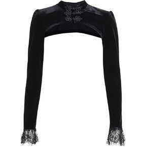 Mesh T-shirt Long Sleeves Gothic Street Lace-up Punk Style Lace Sleeves Tops Y2K Vintage Women Outwear