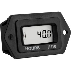 Runleader Digital Hours Counter,AC/DC 5V to 277V for Garden Tractor Generator Scooter Club Car Forklift Leaf Trimmer etc.