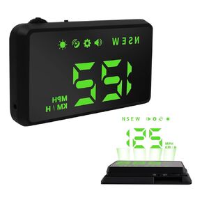 Heads Up Display for Cars,Car Speedometer Display,Car Head Up Display Windshield with Speed, Compass,Overspeed Alarm,Kilometer-Mile Switching,Plug and Play,Suitable for All Vehicles
