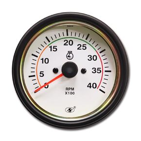 MOTOR METER RACING Universal Diesel Engine 85mm 3-3/8" Tachometer for Alternator W Terminal 4000 RPM Black Dial in Dash 12/24 Volt