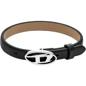 Diesel Men's Black Leather Stackable Bracelet (Model: DX1516040)