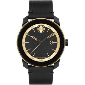 Movado Bold TR90 Ultra Modern Watch for Men and Women - Swiss Quartz 3H Movement, Leather Strap - Water Resistant 3ATM/30 Meters - Sporty Style Wristwatch for Everyone - 42mm