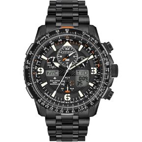 Citizen Men's Promaster Air Skyhawk Eco-Drive Pilot Watch, Atomic Timkeeping Technology, Chronograph, Power Reserve Indicator, Ana-digi Display, Luminous Hands and Markers, Anti-Reflective Crystal, Black Ion-Plated