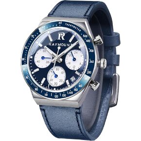 FORSINING Blue Ocean Sport Mens Watches for Business Dress Analog Quartz Waterproof Wrist Watch for Men Multifunction Chronograph Watch for Men with Auto Date