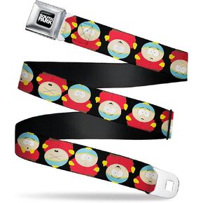 Paramount Network Belt, Seatbelt Buckle Belt, South Park Cartman Flip Poses Black, Adjustable