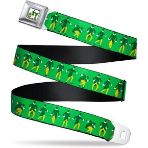 Buckle-Down Belt Seatbelt Buckle Elf Buddy the Elf Silhouette Poses Greens White Yellow Mens Womens Kids Adjustable