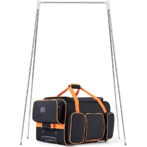 Dance Bag with Garment Rack, 23" Dance Costumes Rolling Garment Bags For Travel, Garment Duffle Bag For Dance Competition Travel Bag with Garment Rack (Black with Orange Trim)