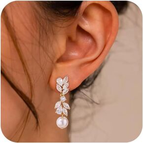 Gold Dangle Earrings for Women,Dainty Gold Earrings 14K Gold Plated Butterfly Drop Earrings for Women Trendy Hypoallergenic CZ Dangling Earrings Simple Gold Long Earrings for Women Jewelry