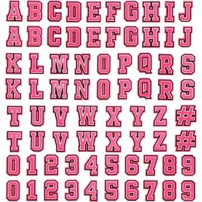 74PCS pink Letters Numbers Shoe Charms for Shoe Decoration, Double A To Z Alphabet 0 to 9 Number DIY Shoes Pins Gifts For Boys Girls Kids Men Women Adults