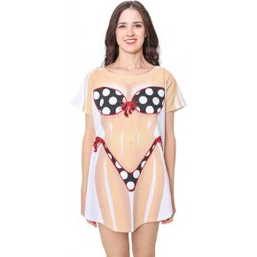 The Original Women's Bikini Shirt - Funny Bikini Print Bathing Suit Cover-up Beach Tshirt Dress for Women Men in Saudi Arabia
