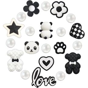 Cute Shoe Charms for Women Lovely Panda Bear Pearl Charms for Girls