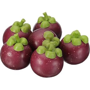 PATIKIL 12 Pcs Artificial Mangosteen, Foam Simulation Fake Mangosteen Lifelike Realistic Faux Fake Fruit Model for Home Kitchen Party Decoration, Photography Props