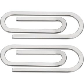 2Pcs Stainless Steel Paperclip Style Wallet Money Clips 6.5cm x 2.5cm Minimalist Design Money Clip Men's Money Clip