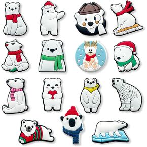 Christmas Animals Charms for Clog Shoes Decoration, Winter Polar Bear Charms Accessories for Women