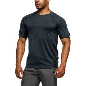 TSLA Men's Rashguard Swim Shirts, UPF 50+ Protection Quick Dry, Stretch Comfort Fit, Flatlock Seams, Outdoor & Water Sports