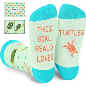 HAPPYPOP Girls Socks Sea Turtle Tortoise Gifts Ocean Gifts, Animal Lover Gifts Turtle Socks