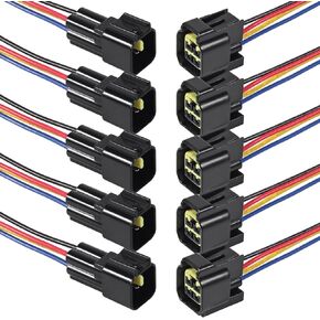 5Pcs 4 Pin Waterproof Connector Electrical Wire Plug Car Auto 4 Way Male Female Quick Disconnect Harness Connectors Plug Socket for Car Truck Motorcycle Marine Boat and Other Wire Connection