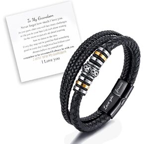 YANCHUN To My Son Bracelet from Mom Grandson Bracelet from Grandma Mother Son Bracelet Son Gifts from Mom Grandson Bracelet Christmas Birthday Gifts Stocking Stuffers