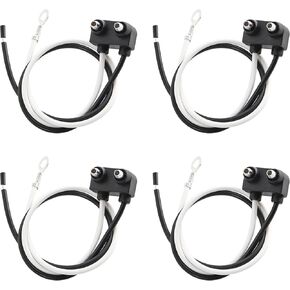 Oyviny 4PCS Truck Trailer 2 Wire Pigtail Harness 10" Long, Right Angle 2 Pin Trailer Light Connector Fits with 2" and 2.5" Side Marker/Clearance Light, 2-Wire Pigtail for Optronics Trailer Lights