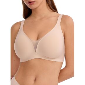 LUCKMEEY Bras for Women No Underwire Deep V Wireless Bra Push Up Seamless Bras Full Coverage Bralettes Everyday Bras