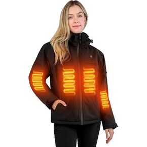 Heated Jacket, Ski Jacket Coat, With 12V/16000mAh Battery Pack, 5 Areas Heating Thicken Women Winter Coat