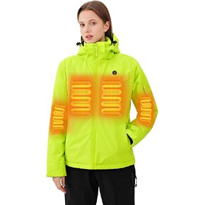 Heated Jacket, Ski Jacket Coat, With 12V/16000mAh Battery Pack, 5 Areas Heating Thicken Women Winter Coat in Kuwait