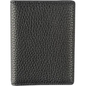 Men's Credit Card Holder, Black Leather Wallet, Slim Bi-fold Wallet, Compact Wallet